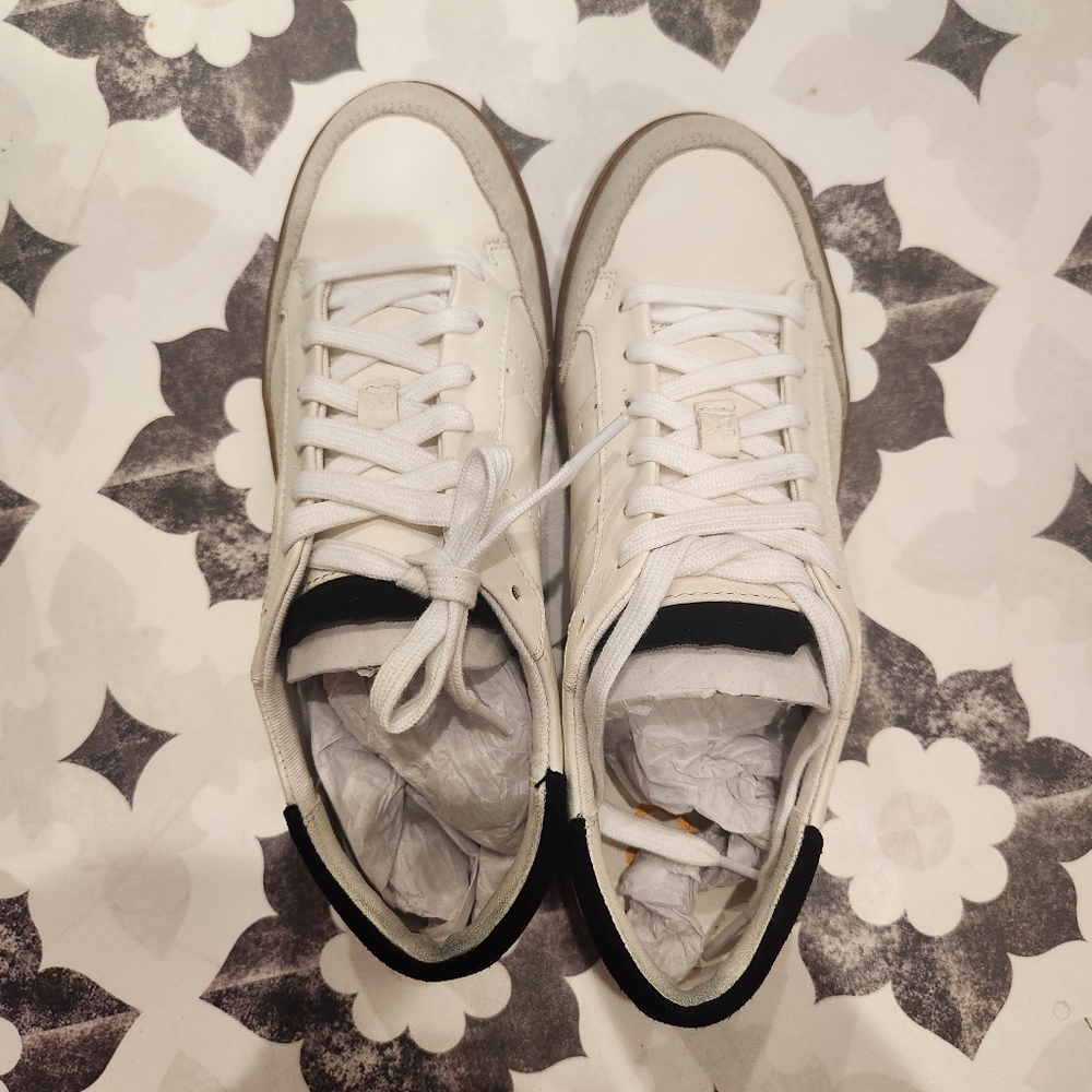 Sam Edelman Like New Josi White & Brown Leather Sneakers Size 7.5 - Picture 3 of 12